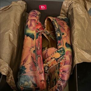 Patricia Nash Multicolor Floral Leather Loafers